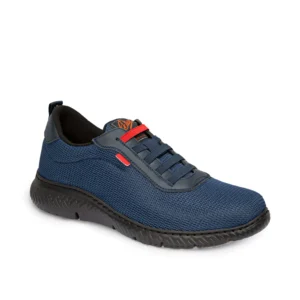 calzado laboral atlanta color azul y rojo vista lateral